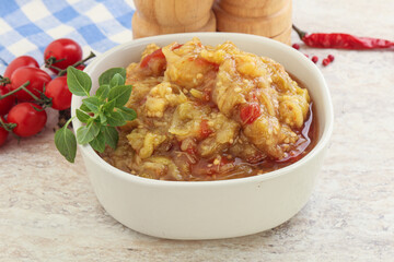 Caucasian Mangal salad with baked vegetables