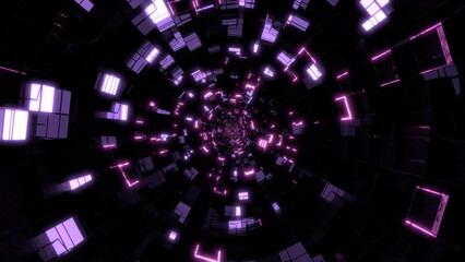 VJ トンネル キューブ サイバー空間 デジタル 紫 [別Verあり]