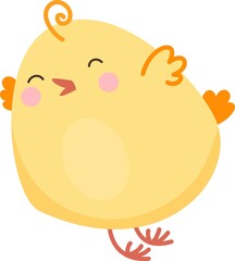 Vector illustration for easter celebration. Cute little chickens. Vector baby illustration. Chicks on a white background