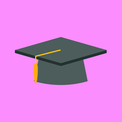 Graduation Hat Cartoon Flat Vector Illustration