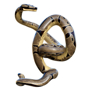 3D Rendering Ball Python on White