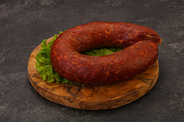 Krakowska sausage over the board