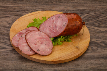 Smoked ham sausage with spices