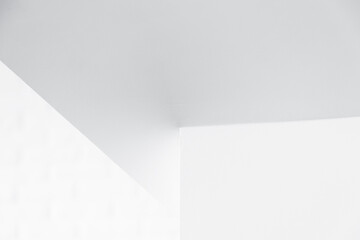Abstract minimalist interior fragment, bright white corners