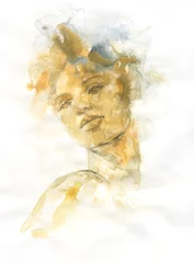 Gordijnen watercolor painting. fantasy female portrait. illustration.   © Anna Ismagilova