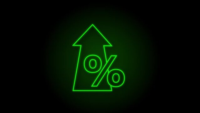 Percentage with arrow up and down. Banking, credit, interest rate. Motion Graphic