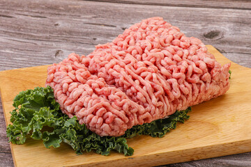 Raw pork minced meat for cooking