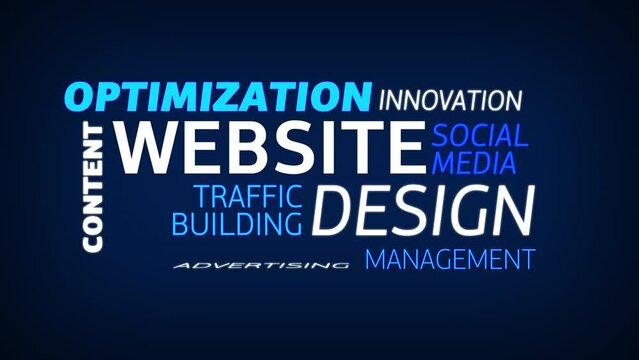 Website design web graphic word cloud. Traffic optimization tag cloud. Webdesign seo optimization background. Creative social text background. Social media tag collage