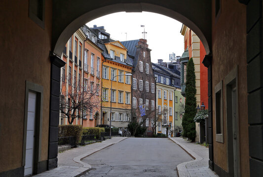 Stockholm Ostermalm district with residential house. Stockholm, Sweden