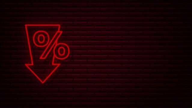 Percentage with arrow up and down. Banking, credit, interest rate. Motion Graphic
