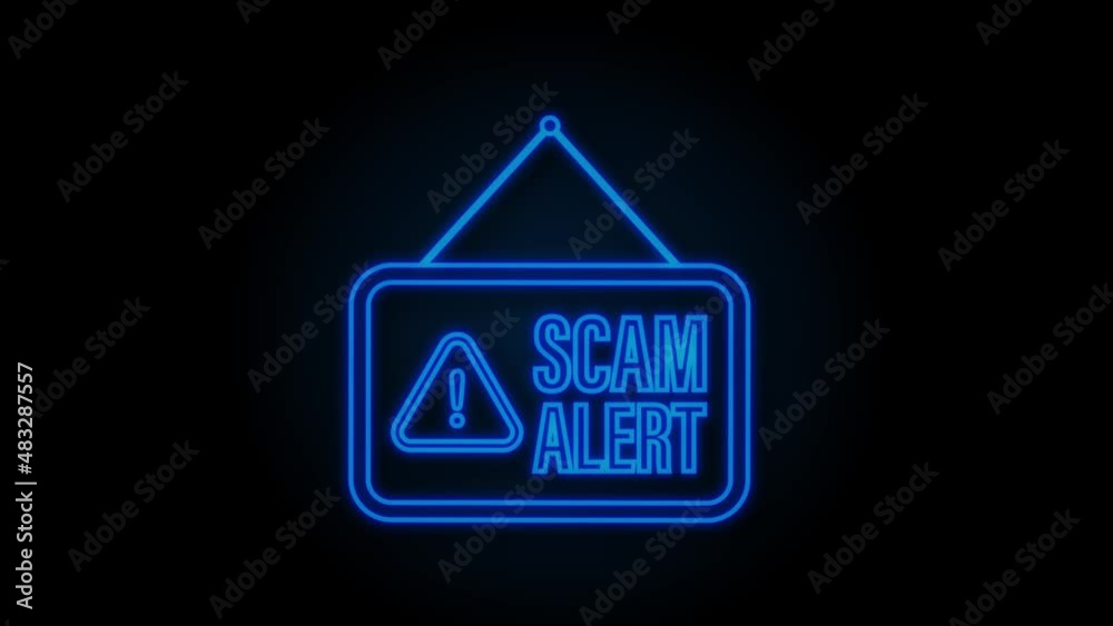 Canvas Prints Scam alert Neon . Hacker attack and web security concept, phishing scam. Network and internet security. Motion Graphic