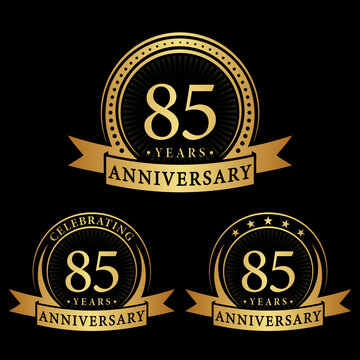 85 years anniversary logo collections. Set of 85th Anniversary logotype template. Vector and illustration.