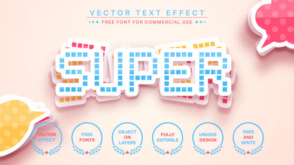 Pixel Sticker - Editable Text Effect, Font Style