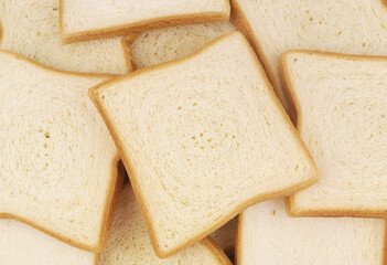 Wheat bread slices as background