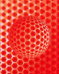 colourful patterns and vivid 3D illustration design in red and dark and light blue with mosaic tiles over a sphere
