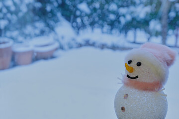 雪だるま12月冬イメージ背景素材ホワイトクリスマス冬休み