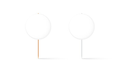 Wooden toothpicks with white round paper, Blank Decorative Topper