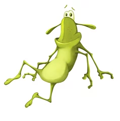 Fototapeten  Illustration of a Cute Green Insect Cartoon Character © liusa