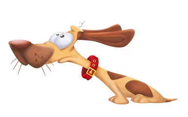 Muurstickers Illustration of a Cute Cartoon Character Dachshund for you Design  © liusa