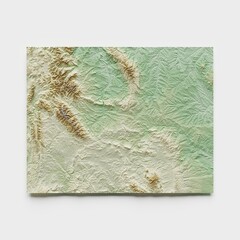 Wyoming Topographic Relief Map  - 3D Render