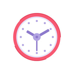 Classic circled wall watch with arrows for checking time vector illustration. Rounded clock timer