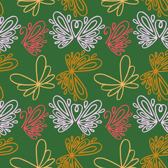Fototapeta premium Vector pattern drawing of a butterfly. Simple drawing of a butterfly for printing.