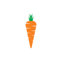 Carrot vector icon. Carrot icon isolated on white background. Veg icon illustration. Carrot, vegetable, food, vector flat style. Vector orange flat carrot icon.