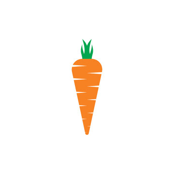 Carrot vector icon. Carrot icon isolated on white background. Veg icon illustration. Carrot, vegetable, food, vector flat style. Vector orange flat carrot icon.
