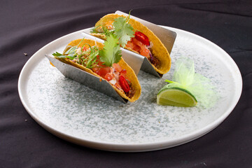 Taco Corn tortillas with veal and Mexican spices.