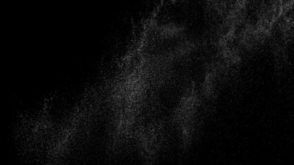 Distressed white grainy texture. Dust overlay textured. Grain noise particles. Snow effects pack. Rusted black background. Vector illustration, EPS 10.  