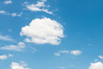 Naklejka na ściany i meble blue sky and white fluffy clouds