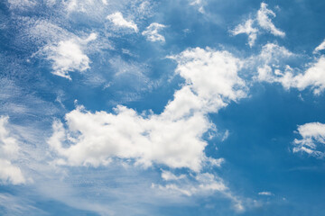 Naklejka na ściany i meble blue sky and white fluffy clouds