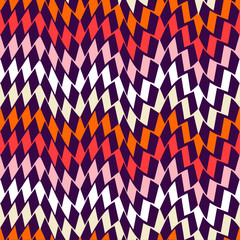 Funky Retro Abstract Zigzag Geometric Seamless Pattern Trendy Chic Colors Fashion Design