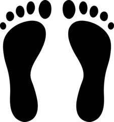 Footprints human silhouette, vector, isolated on white background..eps