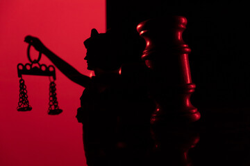 Judge's gavel . Law and justice concept , multi - exposure.