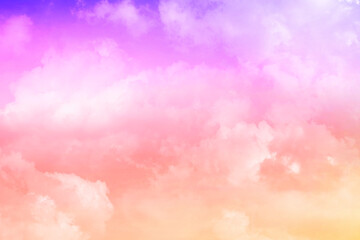Blue Pink sky with white clouds