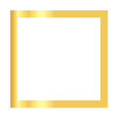 Glowing Gold squared frame. Vector illustration of a tick golden frame