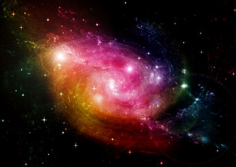 galaxy in a free space. 3D rendering