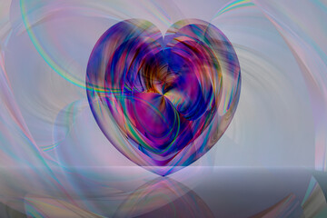 An abstract fantasy background with a purple heart.