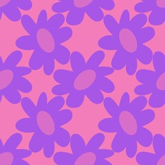 Simple floral seamless pattern with flowers for fabrics and cards and linens and kids and wrapping paper
