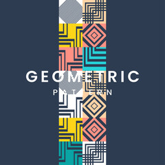 Geometrical texture design on dark blue background, A modern pattern geometrical shapes with text