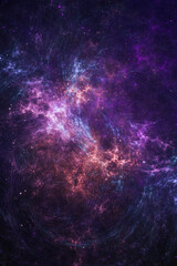 Nebula and galaxies in space. Abstract cosmos background