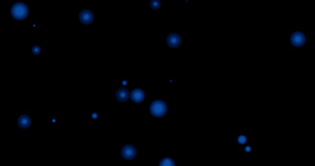 Render with blurred background with blue dots on black