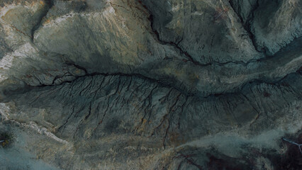 Aerial view of the Quarry with blue clay. , Stayki, Kyiv region, Ukraine, Europe. Beauty of nature concept background.