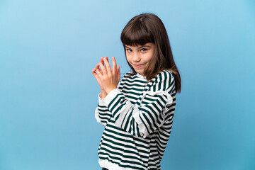 Little girl over isolated background scheming something