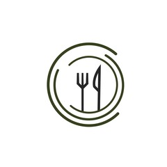 fork and spoon restaurant logo vector template