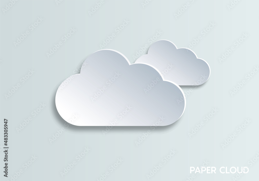 Poster Abstract speech bubbles in the shape of clouds used in a social networks on light blue background. Cloud computing concept. Vector illustration file.