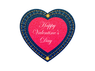 Jeans heart Happy valentine day.Vector