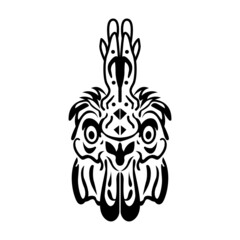 Stylized rooster head chinese zodiac sign. Rooster face isolated on white background.