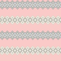 Christmas Fair Isle Seamless Pattern Design - Christmas fair isle pattern design for fashion textiles, knitwear and graphics